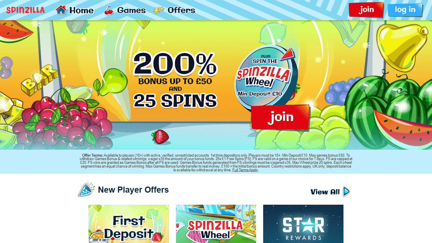 Spinzilla Casino Desktop screenshot